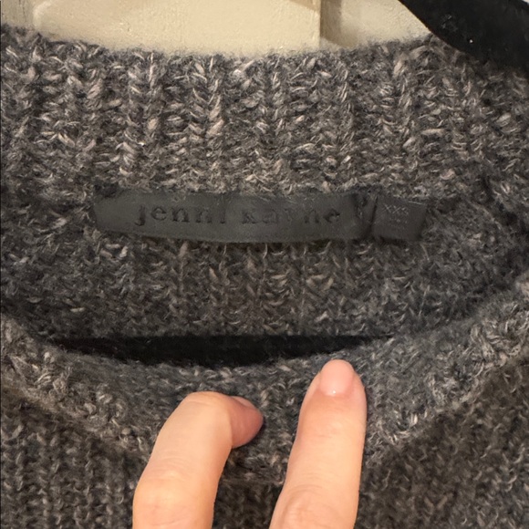 Jenni Kayne Oversized Cashmere Fisherman Sweater Charcoal Grey Size Medium - Picture 8 of 9